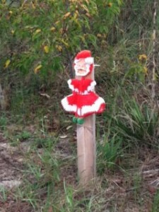 Yard Sale Santa has new life as a yarn bomb at the beach!